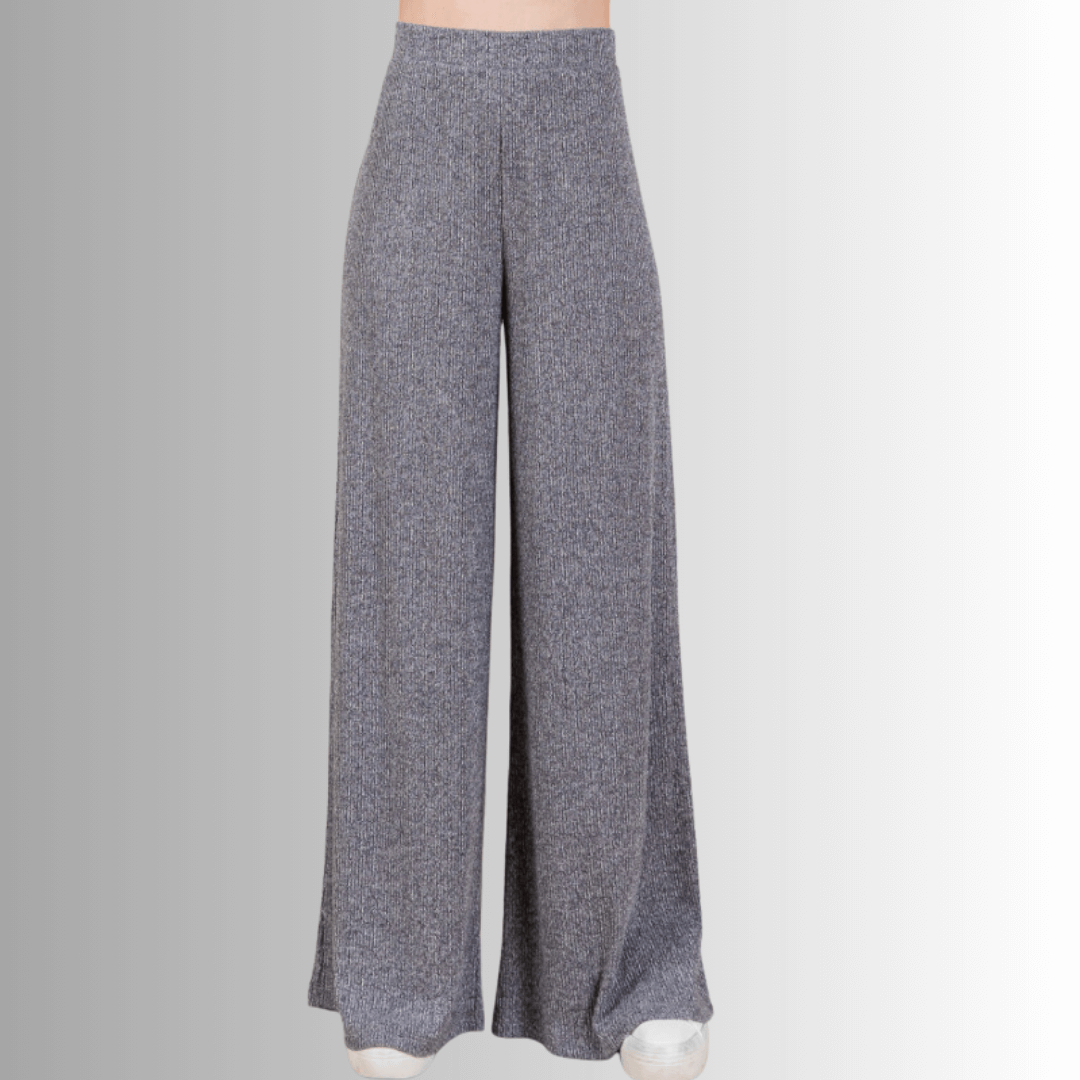 Made in USA Women's Solid Knit Cozy Lounge Top and Bottom Set , Oversize top and extra wide leg pants, Super comfy | Classy Cozy Cool Made in America Boutique