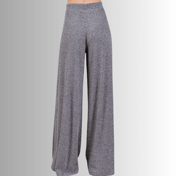 Made in USA Women's Solid Knit Cozy Lounge Top and Bottom Set , Oversize top and extra wide leg pants, Super comfy | Classy Cozy Cool Made in America Boutique