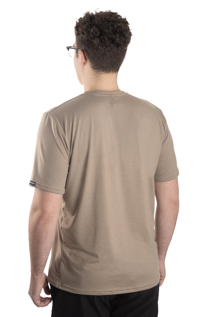Made in USA. WSI Sportswear Men’s Patriotic USA Graphic SoftTECH™ Tee.  Lightweight, Moisture Wicking, in Dark Olive or Stone