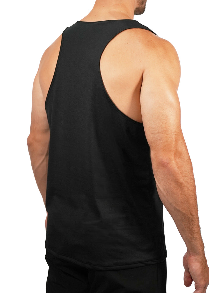 WSI Sportswear Men's SoftTECH™ Tank Top Made in USA, Essential Tank for everyday spring and summer activities, Scoop neck, racer back, Super soft SoftTECH™ fabric in Black