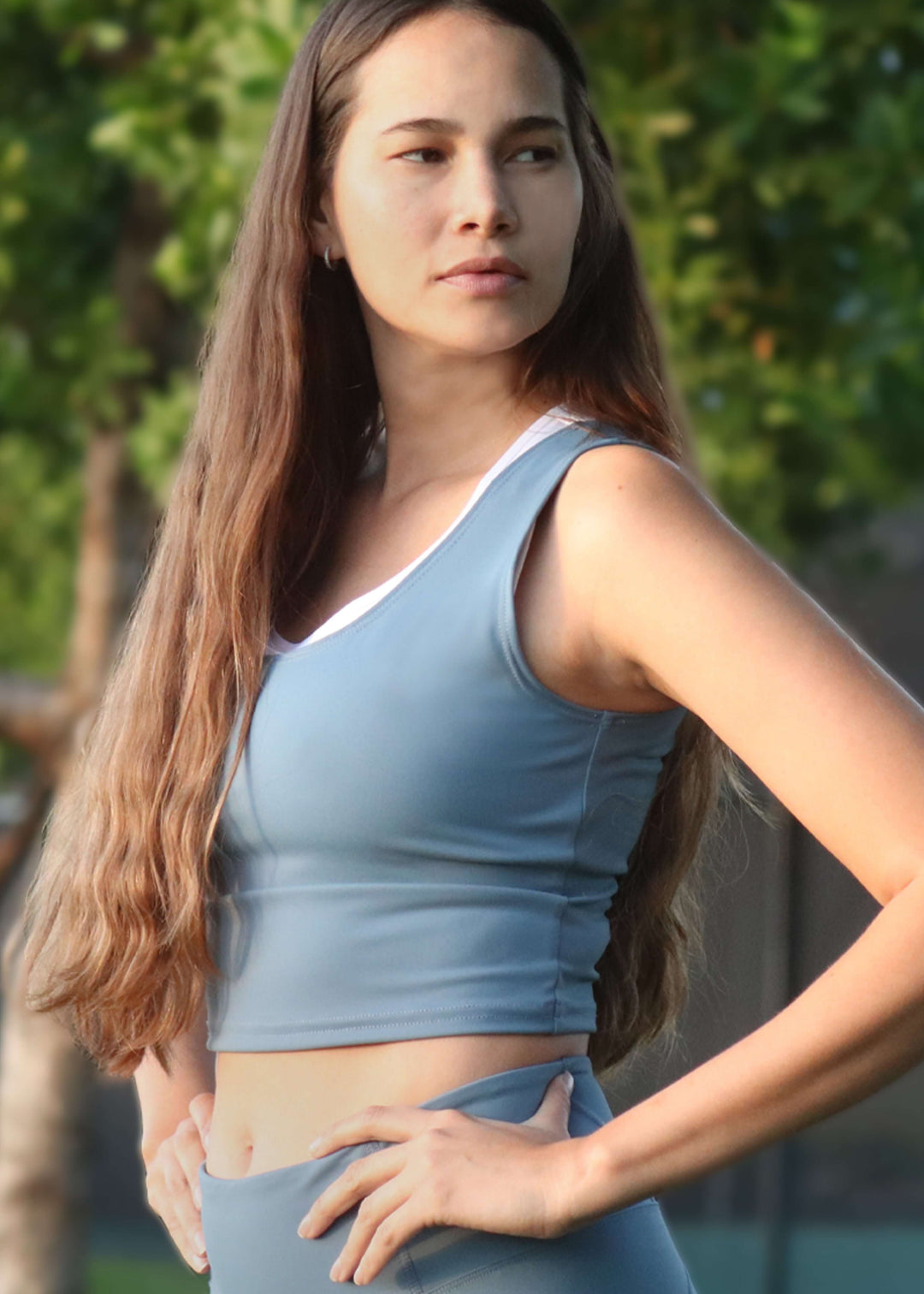 Made in USA WSI Sportswear Women's Hamptons Midi Tank in Blue or Sage or Workout or Yoga, Athletic Wear, Athleisure