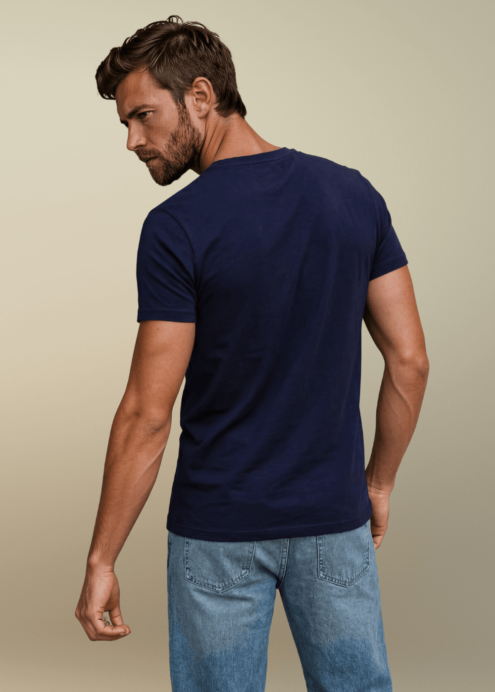 Men's Navy T-Shirt,  Bold patriotic tee featuring a USA block letter graphic with a bald eagle & FREEDOM cut-out design. Relaxed fit, 100% cotton, made in USA.