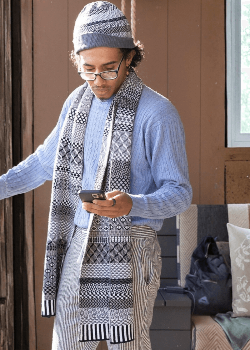 Solmate Socks Midnight Knitted Scarf | Made in USA | Classy Cozy Cool Women's Made in America Clothing Boutique