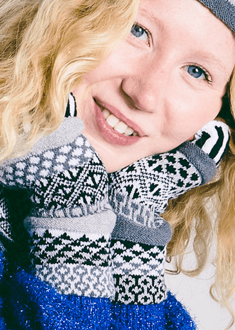Solmate MIDNIGHT Knitted Fingerless Mittens  | Made in USA | Classy Cozy Cool Women's Made in America Clothing Boutique