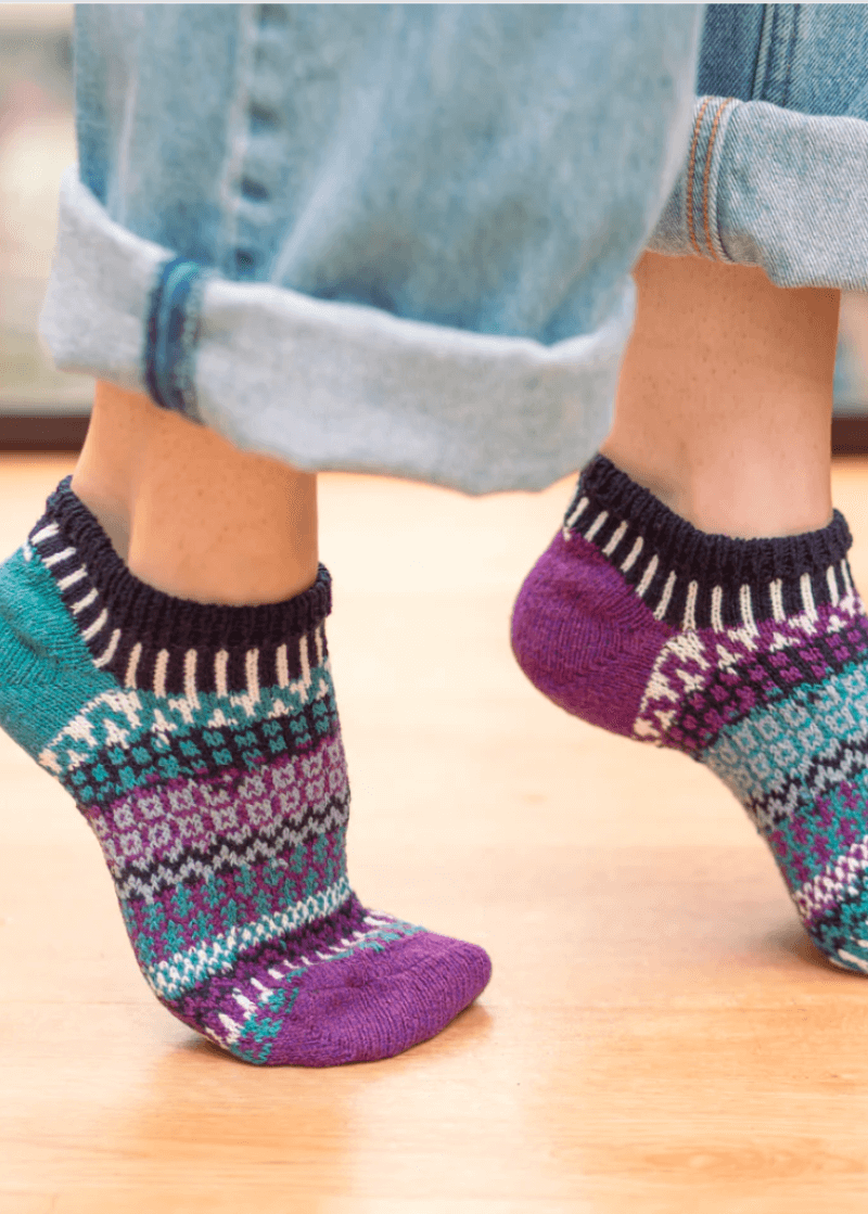 Solmate MOONSTONE Knitted Ankle Socks | Made in USA | These socks are delightfully mismatched & so very comfortable.  American Made Women's Boutique.