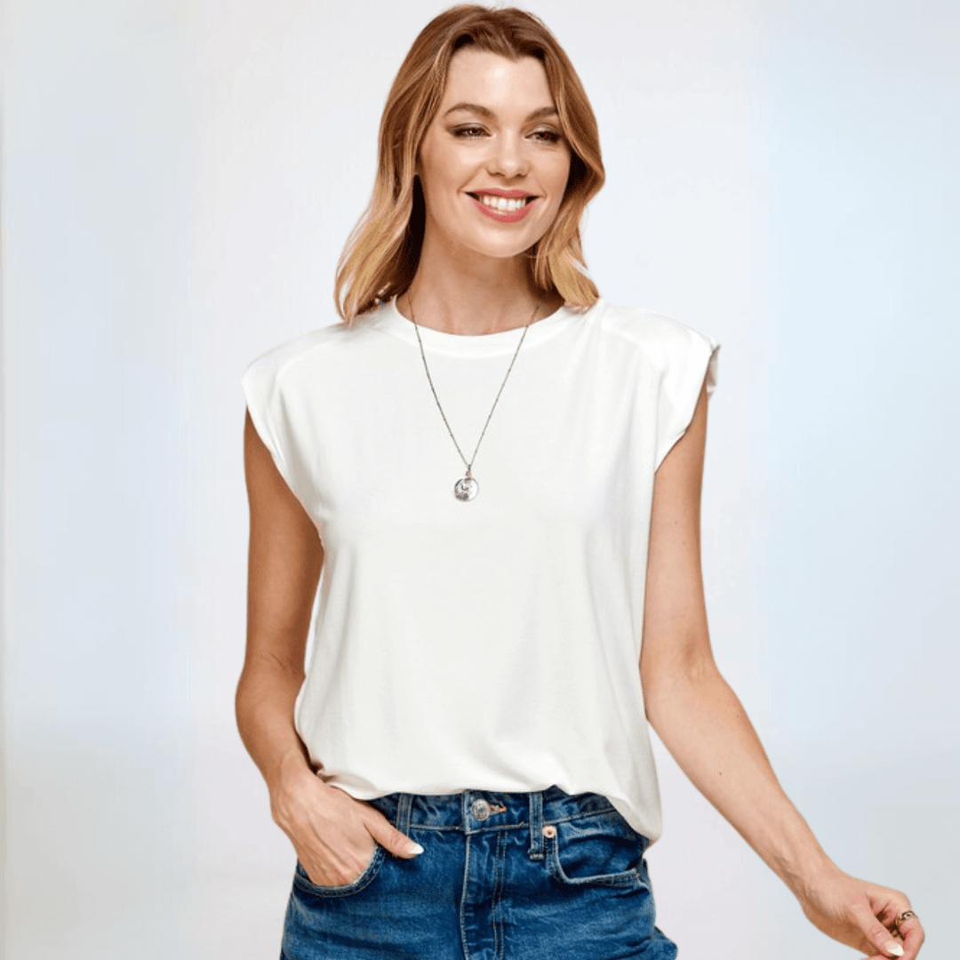 USA Made Women's Super-Soft Muscle Tee by If She Loves Style IST1328 in Ivory | Classy Cozy Cool Made in America Clothing Boutique