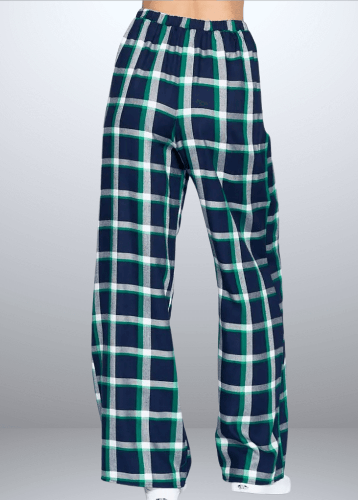 Made in USA Women's Rayon Plaid Lounge Pants, Relaxed Lounge Fit Plaid Pajama Pants, Material is Soft and Lightweight, High Rise, Red or Navy Plaid, Renee C N1313PT