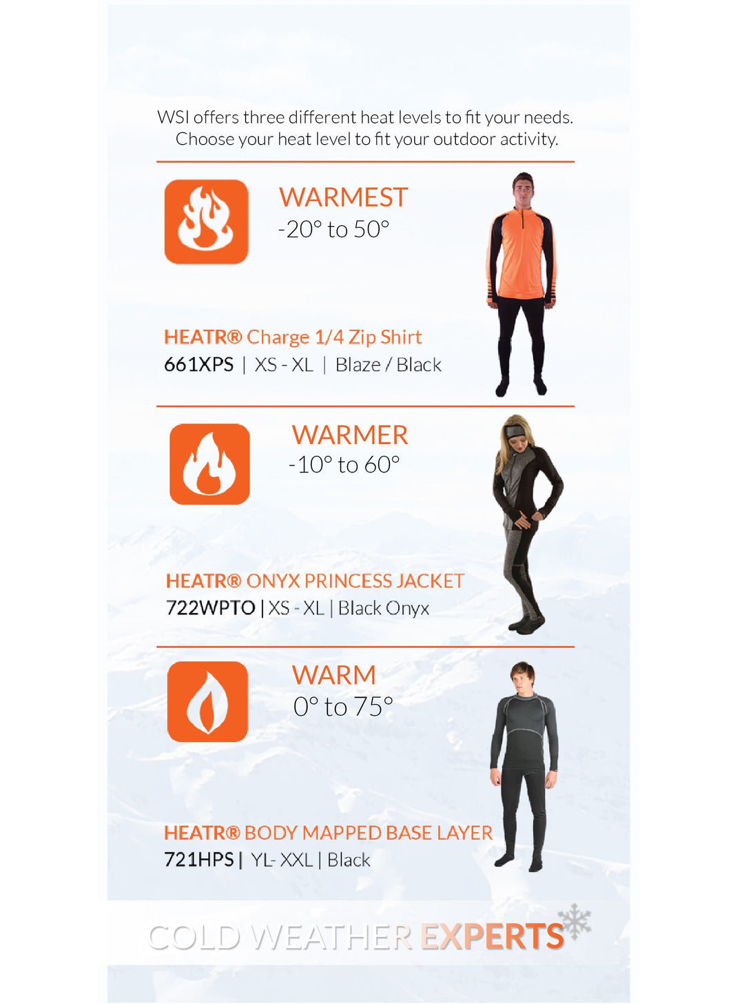 Made in USA WSI Sportswear Men's HEATR® - Tundra Long Sleeve Base Layer, New and improved HEATR® is equipped with more stretch and durability!