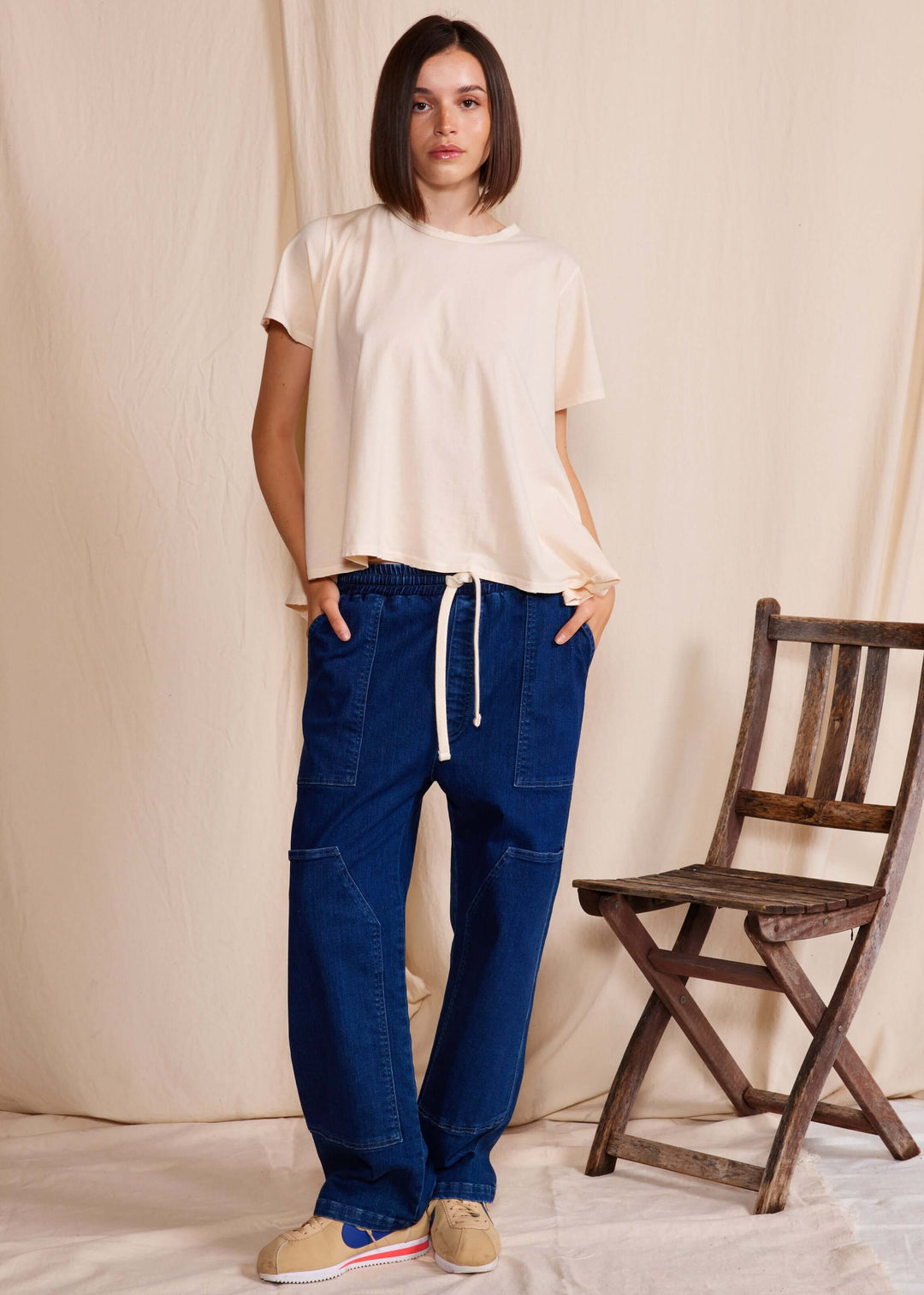 People of Leisure - Introducing the "Logan Pant" – your new standard in sustainable luxury. Crafted from 100% organic Cotton Candiani denim, these pants offer both impeccable style and environmental integrity. 