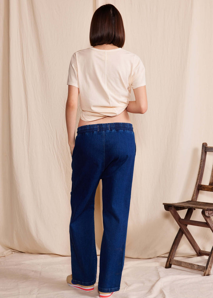 People of Leisure - Introducing the "Logan Pant" – your new standard in sustainable luxury. Crafted from 100% organic Cotton Candiani denim, these pants offer both impeccable style and environmental integrity. 