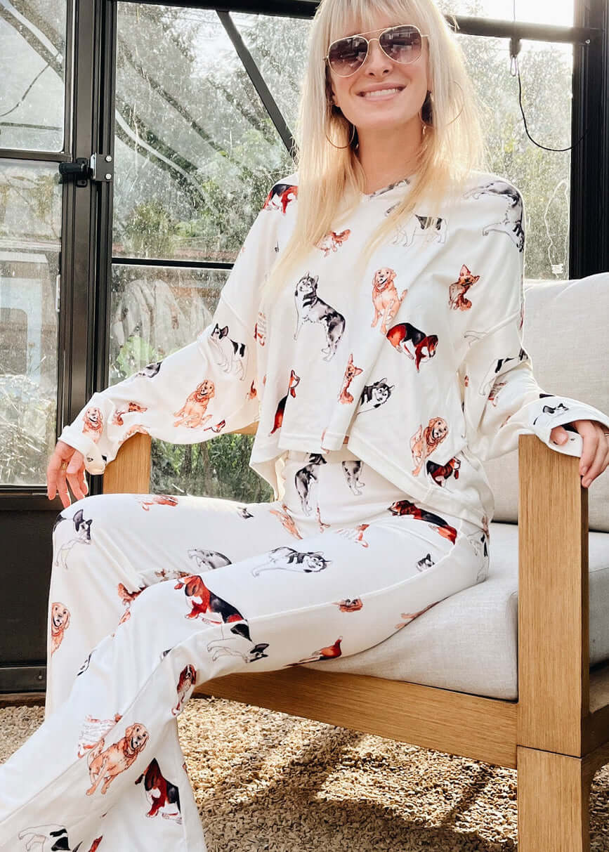 Made in USA Women's Loungewear Set, Curling up with my furry friends is one of the most comforting things, so naturally a darling beyond-comfortable outfit featuring these favorite little characters is perfect! 