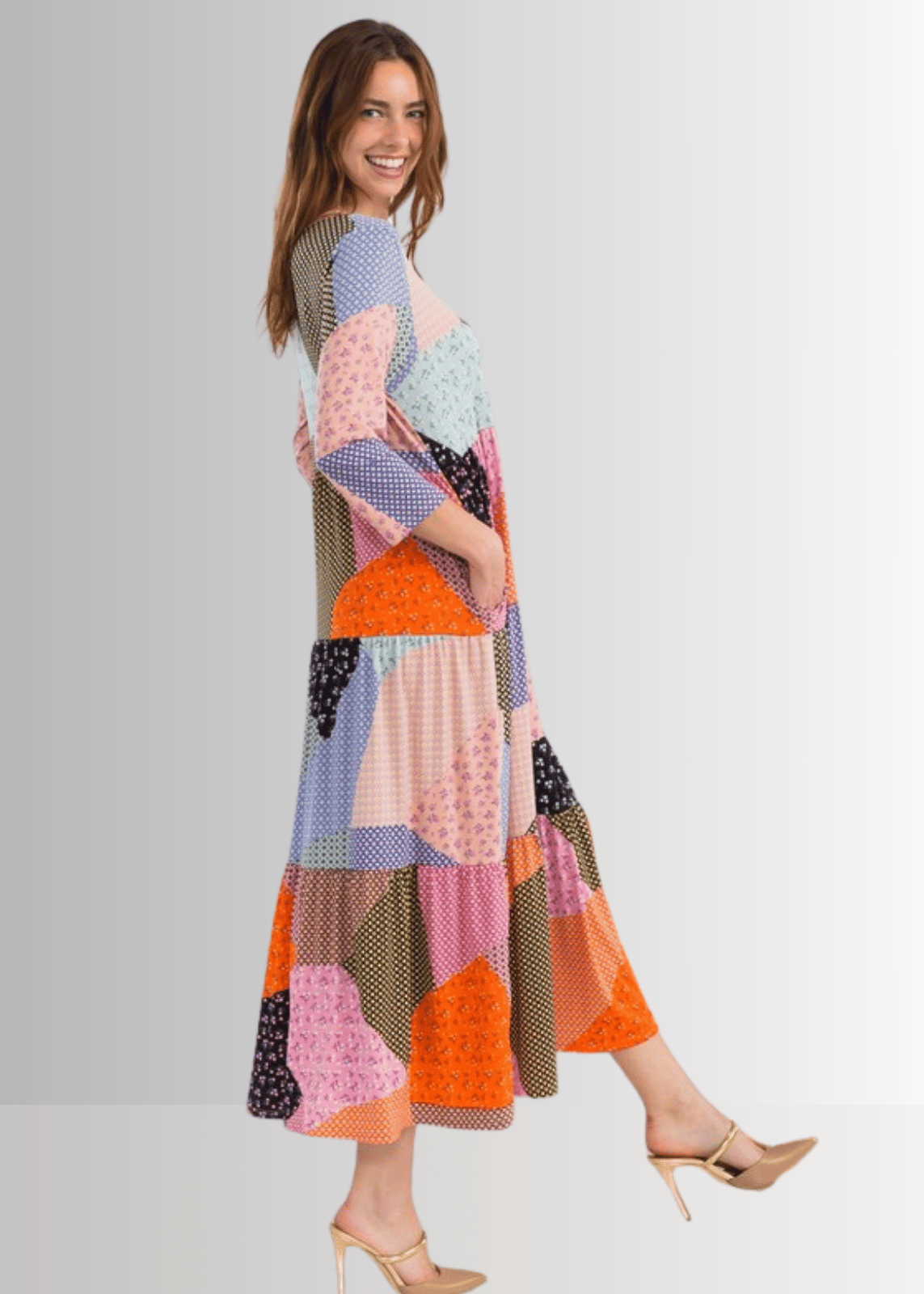 Patch Print Maxi Skirt