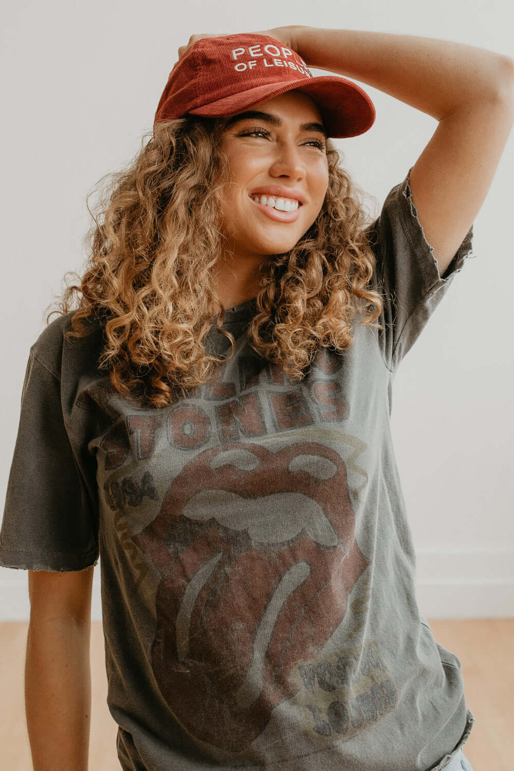 Rolling Stones Voodoo Sunkissed Tee by People of Leisure — 100% organic cotton, distressed graphic tee in Vintage Black. Made in LA. Sizes XS–XL