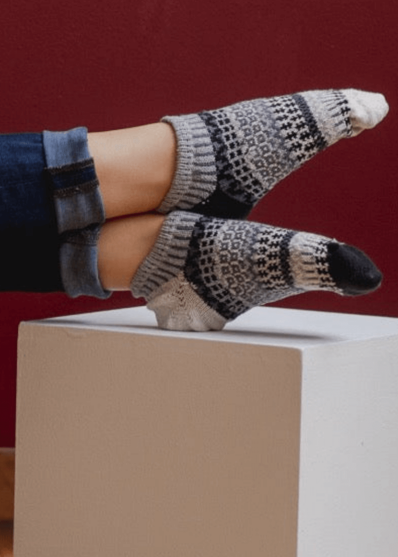Solmate PEPPER Knitted Ankle Socks | Made in USA | These socks are delightfully mismatched & so very comfortable.  American Made Women's Boutique.