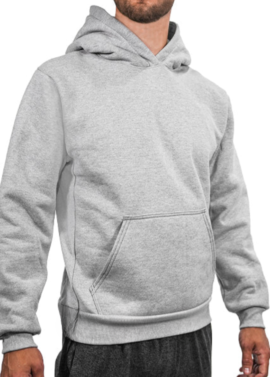 Made in USA WSI Sportswear Men's Distressed Flag Heavy Weight Fleece Hoodie in Heather Gray with Patriotic Graphic, Comfortable and durable 20 ounce heavy-weight fleece, Built in hood and kangaroo pocket, Ribbed cuffs, The heavy-weight fleece fabric will keep you extremely warm in the winter Proudly Made in USA since 1990 Heavy-Weight Fleece: 90% Cotton, 10% Polyester 