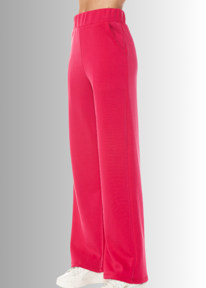 Made in USA Super Soft Relaxed Fit Pant Material Compares to LuLulemon Scuba Line Wrinkle Resistant Medium Weight Material Feels Ultra Lightweight and Soft Side Pockets in Hot Pink