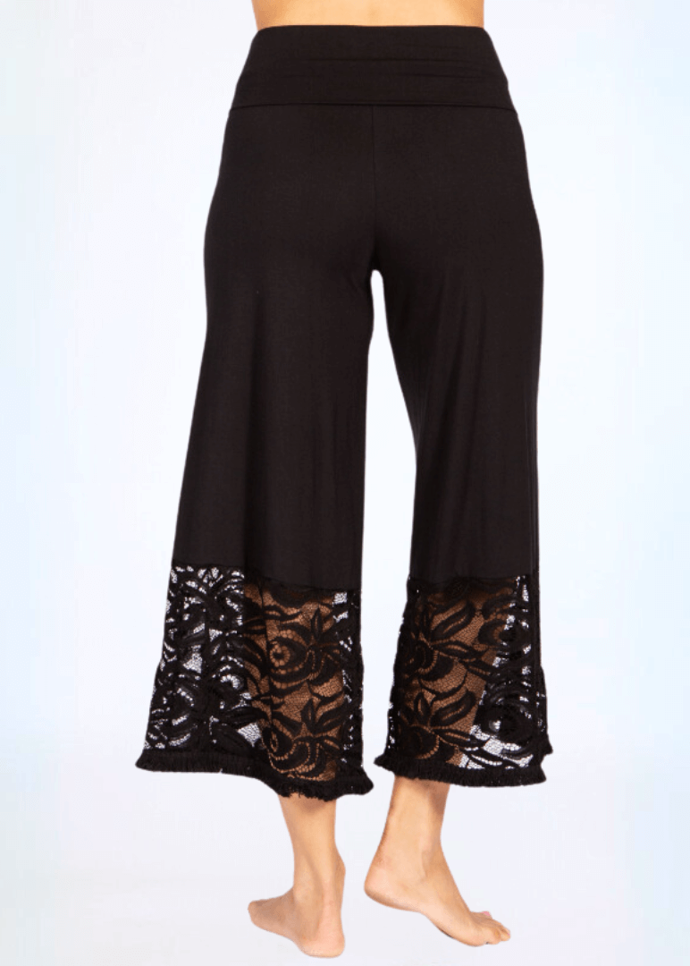 Wide Leg Plus Size Lace Trousers Ladies Plus Size Capri Gaucho