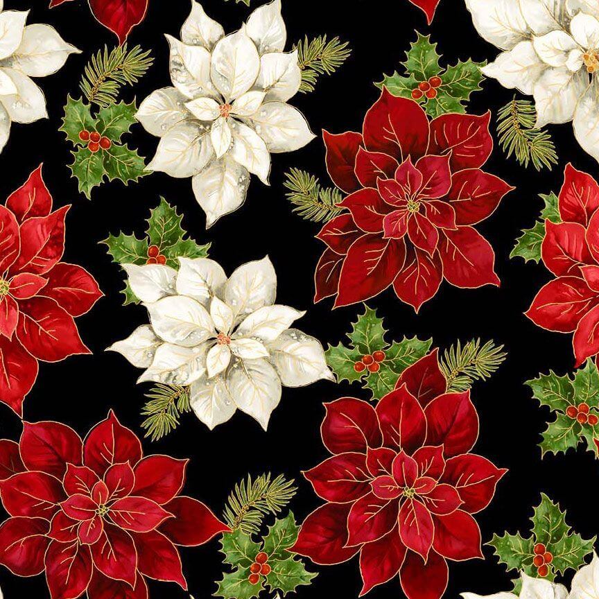 Poinsettia Vintage Dress, detail view
