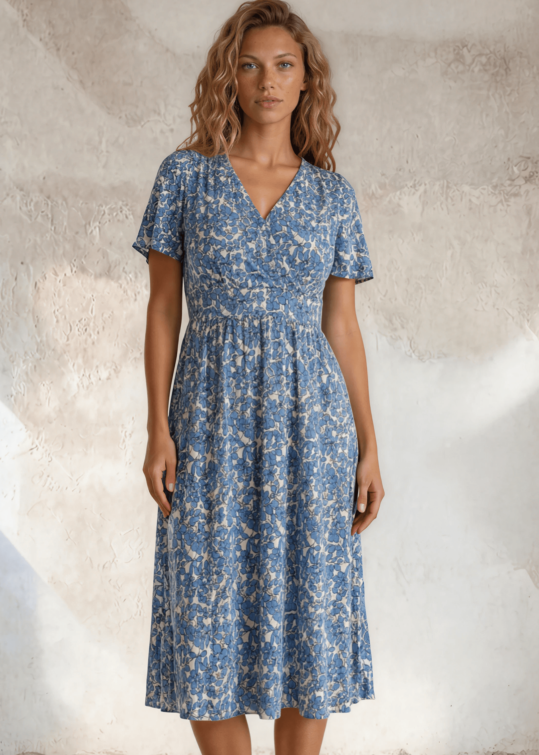 womens flutter sleeve midi dress Kate Flutter Sleeve Midi Dress
