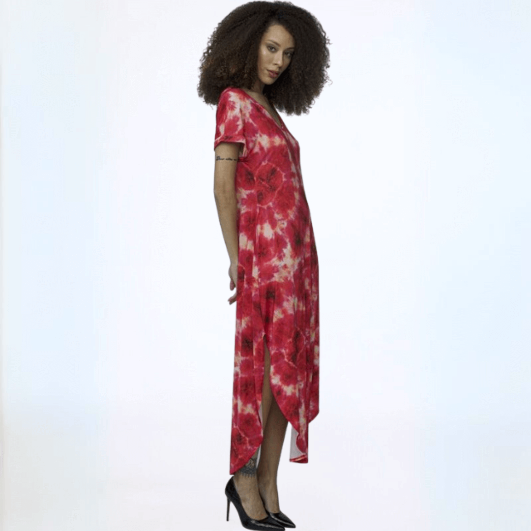 tie dye dresses for women Red Tie Dye Jersey Beach Dress CLEARANCE FINAL SALE Small