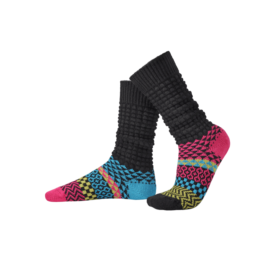 Solmate TETRA Knitted Fusion Slouch Socks | Made in USA | These socks are delightfully mismatched & so very comfortable.  American Made Women's Boutique.