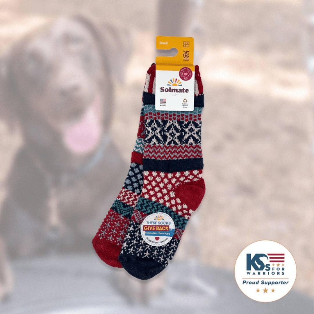 Solmate STARS AND STRIPES Knitted Crew Socks | Made in USA | These socks are delightfully mismatched & so very comfortable.  American Made Women's Boutique.