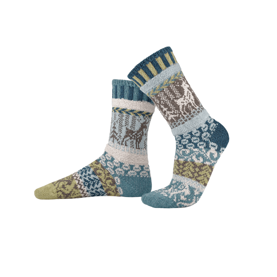 Solmate GOAT Knitted Crew Socks | Made in USA | These socks are delightfully mismatched & so very comfortable.  American Made Women's Boutique.