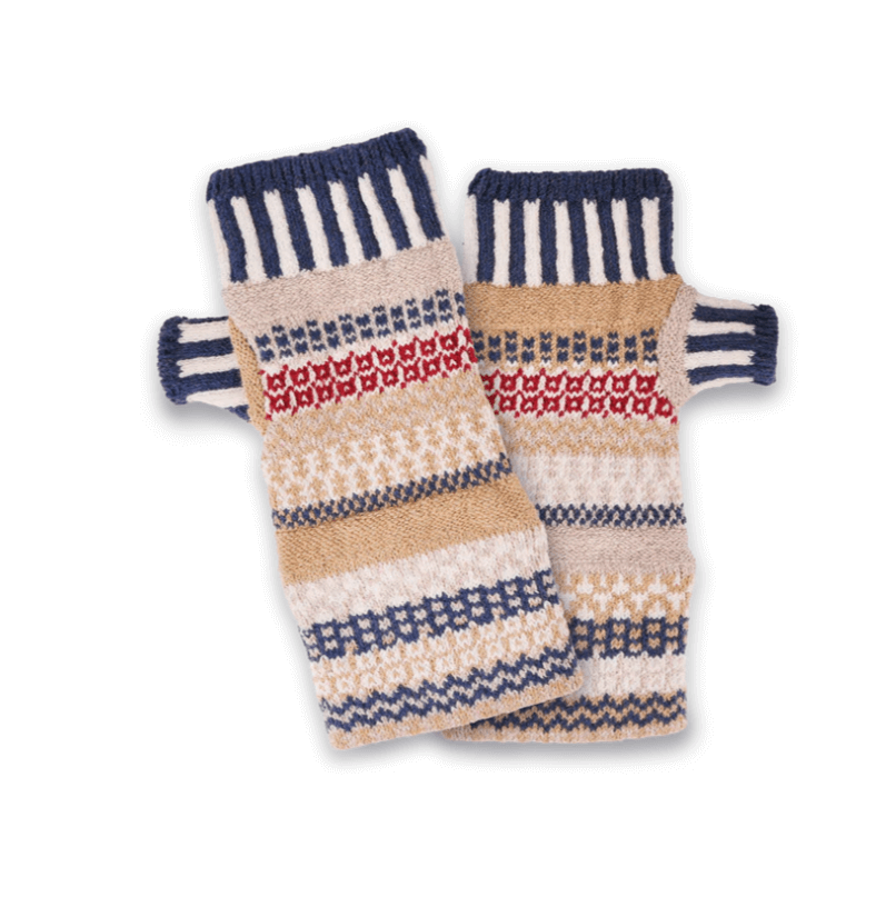 Solmate BATEAU MOUCHE Knitted Fingerless Mittens  | Made in USA | Classy Cozy Cool Women's Made in America Clothing Boutique