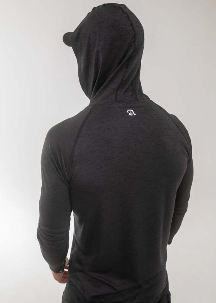 Introducing the Men's 100% Made in USA Sun Hoodie in our bold Midnight Grey colorway — a performance-ready hoodie engineered for outdoor protection.