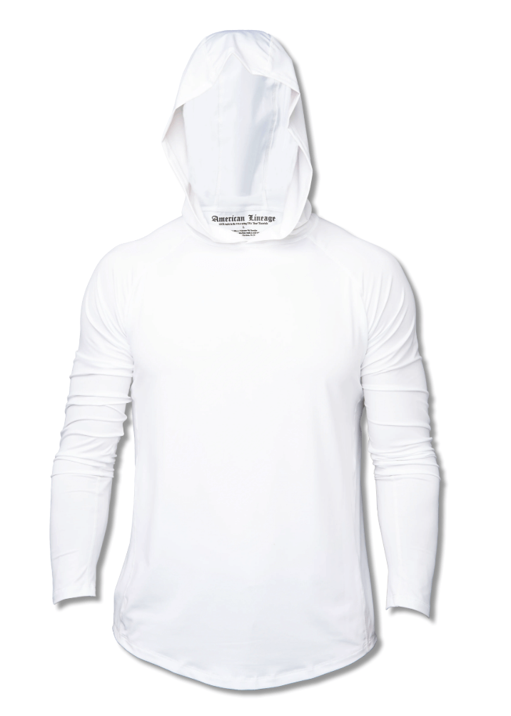Introducing the 100% Made in USA White Hoodie — a lightweight, performance-driven solid white hoodie crafted for comfort, versatility, and style. Made with sueded, American-sourced fabric, it delivers unmatched softness, breathability, and 4-way stretch that moves with you through workouts, travel, or downtime.