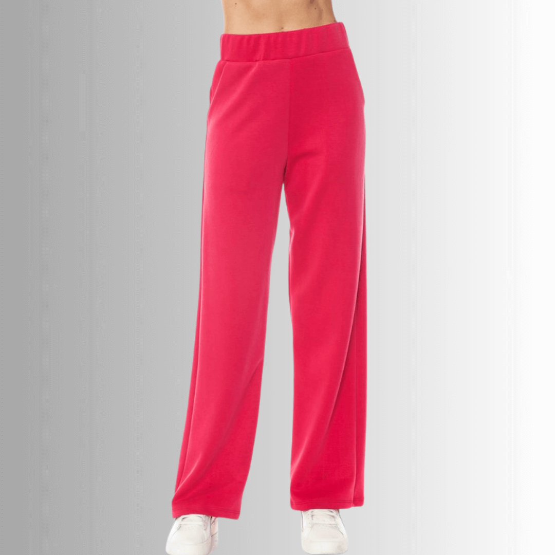 Made in USA Super Soft Relaxed Fit Pant Material Compares to LuLulemon Scuba Line Wrinkle Resistant Medium Weight Material Feels Ultra Lightweight and Soft Side Pockets in Hot Pink