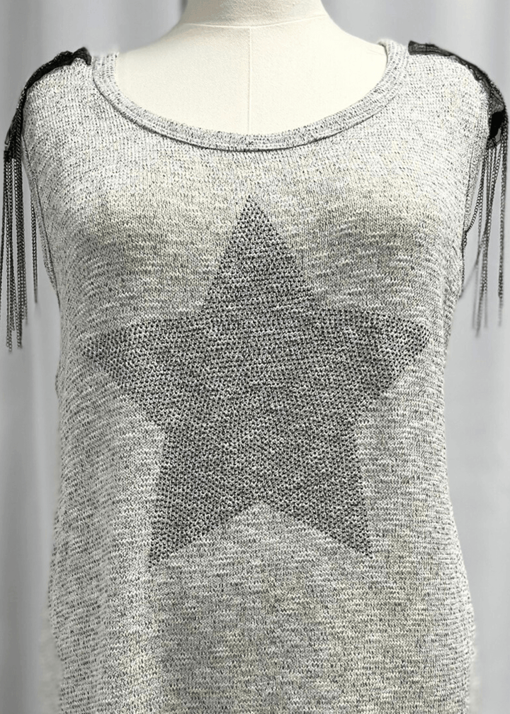 Star Beaded Fringe Top