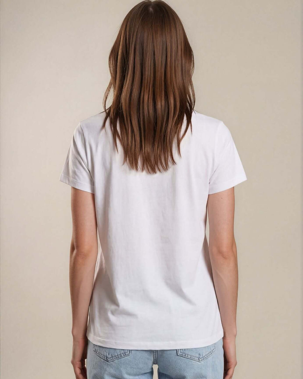 The True American Women's T-Shirt: Super soft 100% combed ring-spun cotton V-neck tee in white, made in the USA with USA-milled fabric. Flattering fit, effortless style.