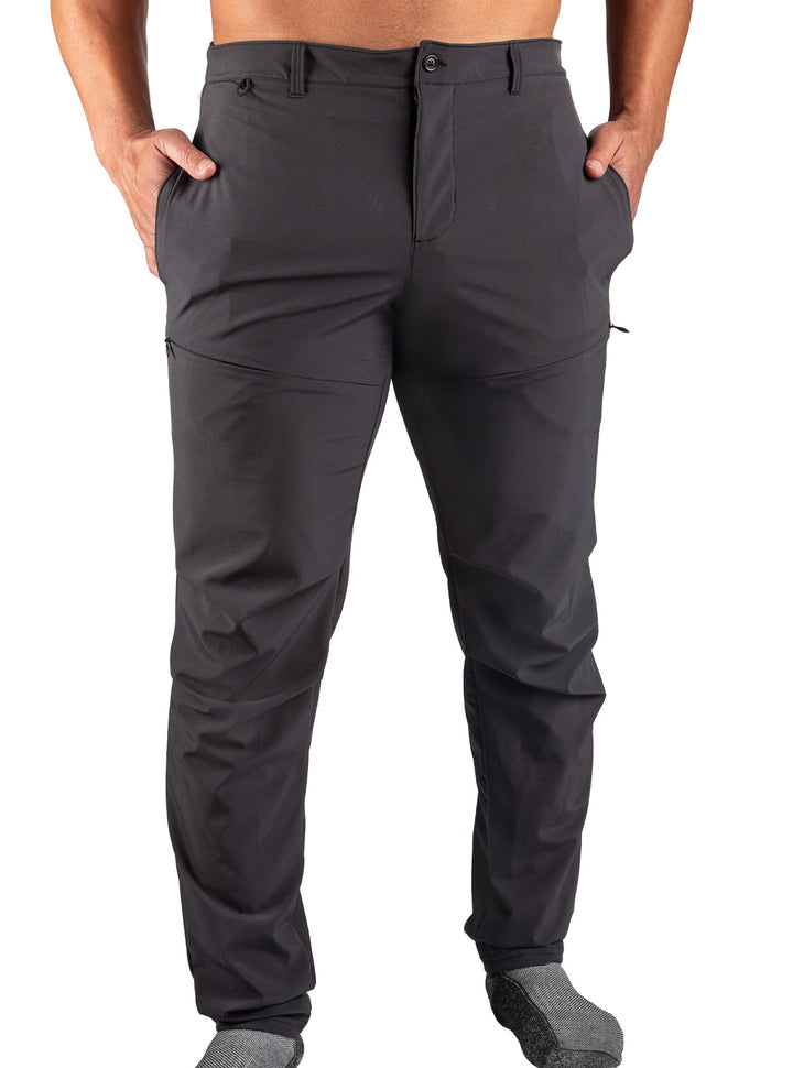 Made in USA WSI Sportswear Men’s Hiker Pant Relaxed Fit. Light weight, Dry-fit, Zippered Front Pockets, Charcoal Gray