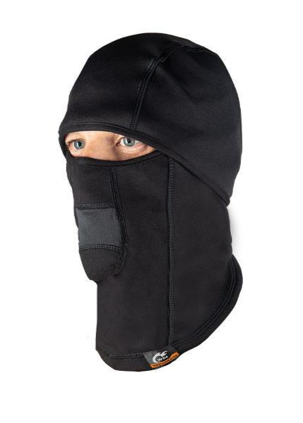 Made in USA WSI Sportswear Men's HEATR® Windstop thermal Hood in Black, Product # XLH093 Warmest: Ideal for temperatures of -20° to 50° New and Improved HEATR®, Balaclavas, Product # XLH093