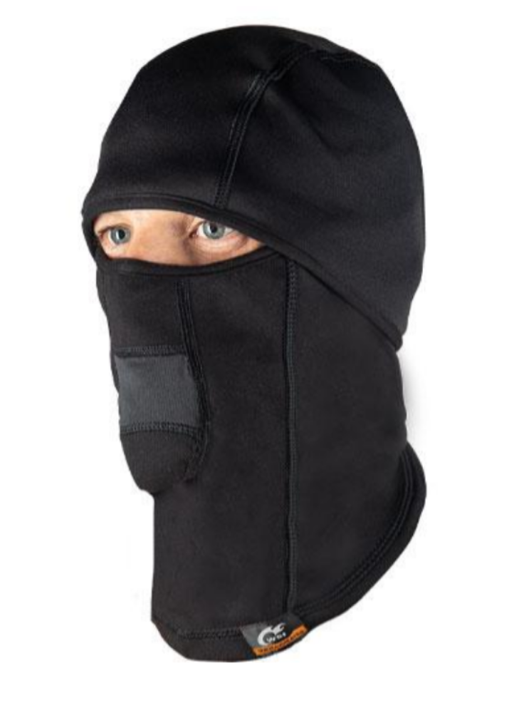Made in USA WSI Sportswear Men's HEATR® Windstop thermal Hood in Black, Product # XLH093 Warmest: Ideal for temperatures of -20° to 50° New and Improved HEATR®, Balaclavas