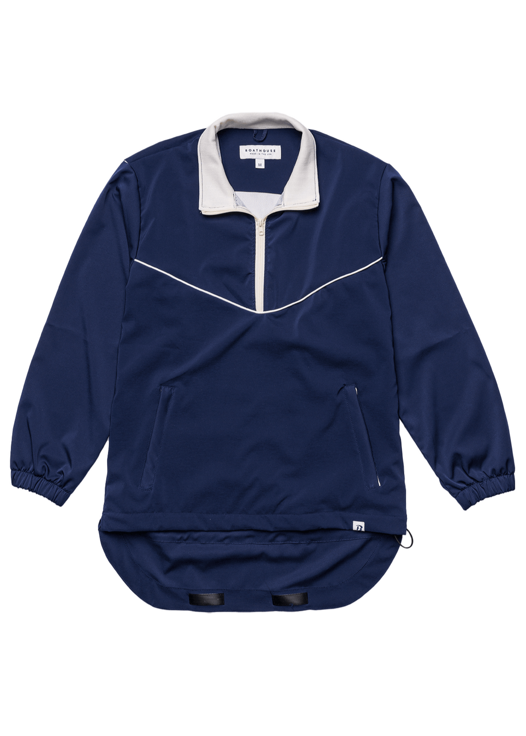 Made in USA Boathouse Stevenson Lightweight Waterproof Unisex Jacket Pullover, Mesh Lining, Side Pockets, Available in Black, Navy and Orchid