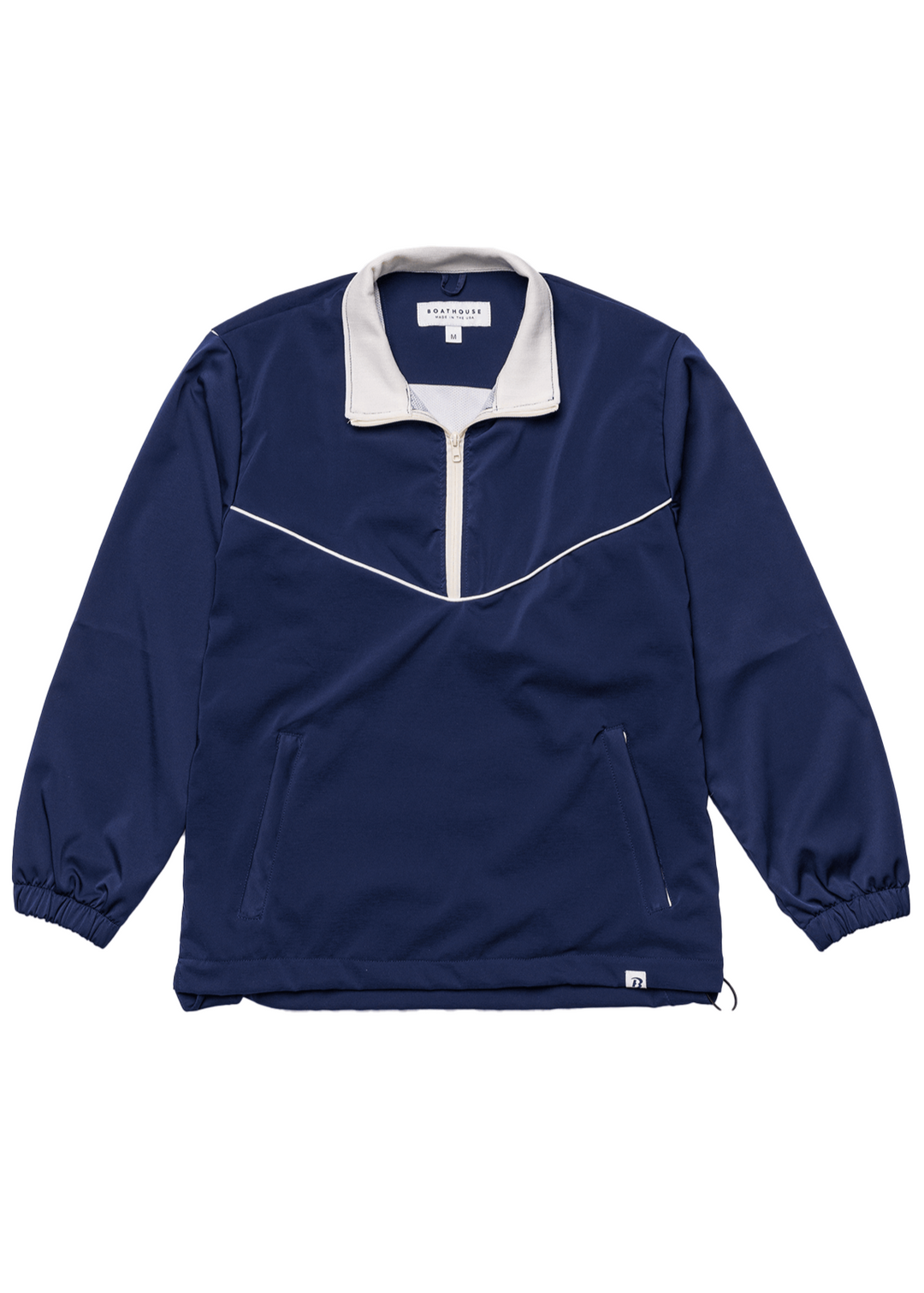 Made in USA Boathouse Stevenson Lightweight Waterproof Unisex Jacket Pullover, Mesh Lining, Side Pockets, Available in Black, Navy and Orchid