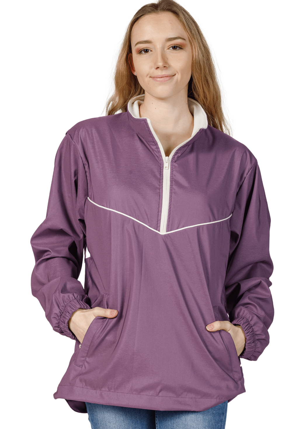 Made in USA Boathouse Stevenson Lightweight Waterproof Unisex Jacket Pullover, Mesh Lining, Side Pockets, Available in Black, Navy and Orchid