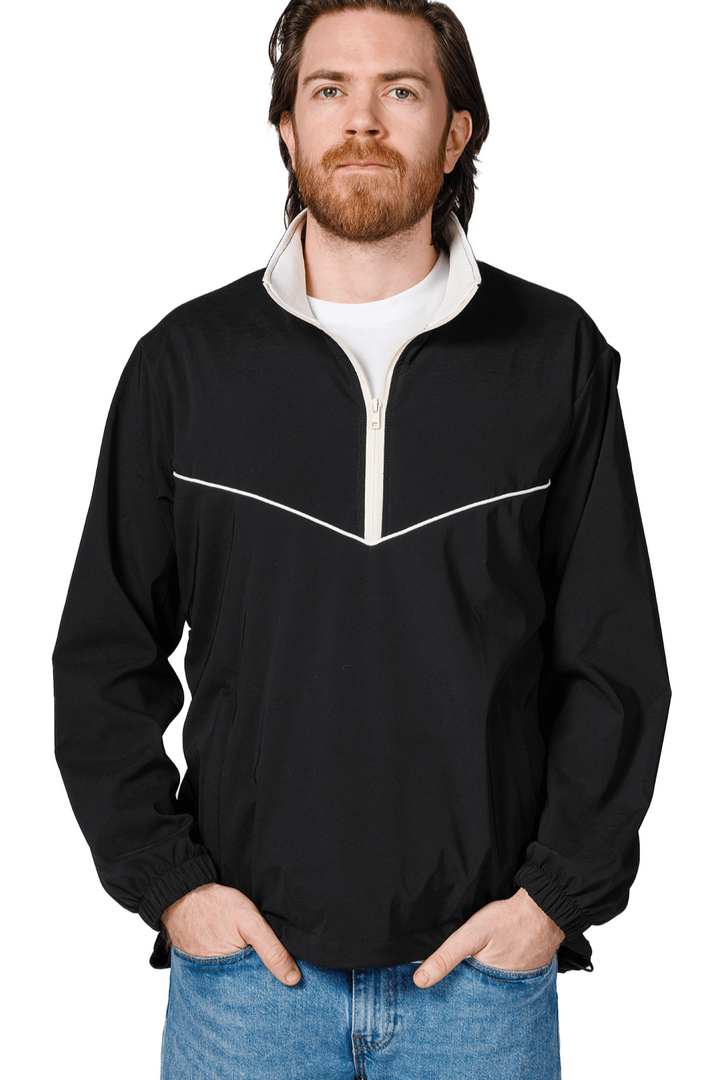Made in USA Boathouse Stevenson Lightweight Waterproof Unisex Jacket Pullover, Mesh Lining, Side Pockets, Available in Black, Navy and Orchid