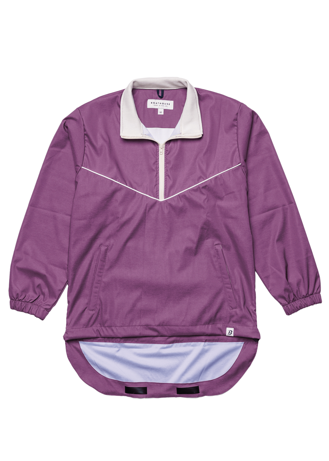 Made in USA Boathouse Stevenson Lightweight Waterproof Unisex Jacket Pullover, Mesh Lining, Side Pockets, Available in Black, Navy and Orchid