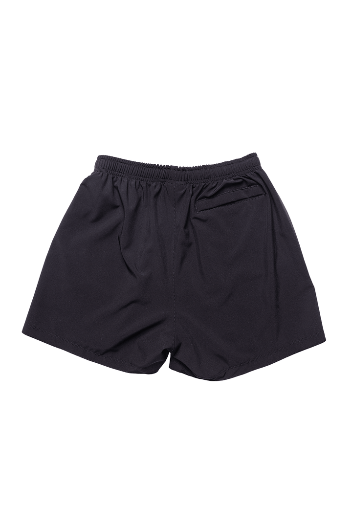 Made in USA Women's Athletic Shorts | Boathouse Journey Shorts 2.0 | 4-way stretch & moisture-wicking fabric, Mesh pocket bottoms for drainage when underwater Hidden zippered pocket Elastic waistband Metal-tipped drawcord Welt back pocket that fits an iPhone | FIT+ Shell - 94% polyester, 6% spandex Pocket Lining - 100% Polyester Quadstretch technical fabric Woven with a water resistant coating Ultra Lightweight Inseam 4" - Available in Navy, Black and Plum