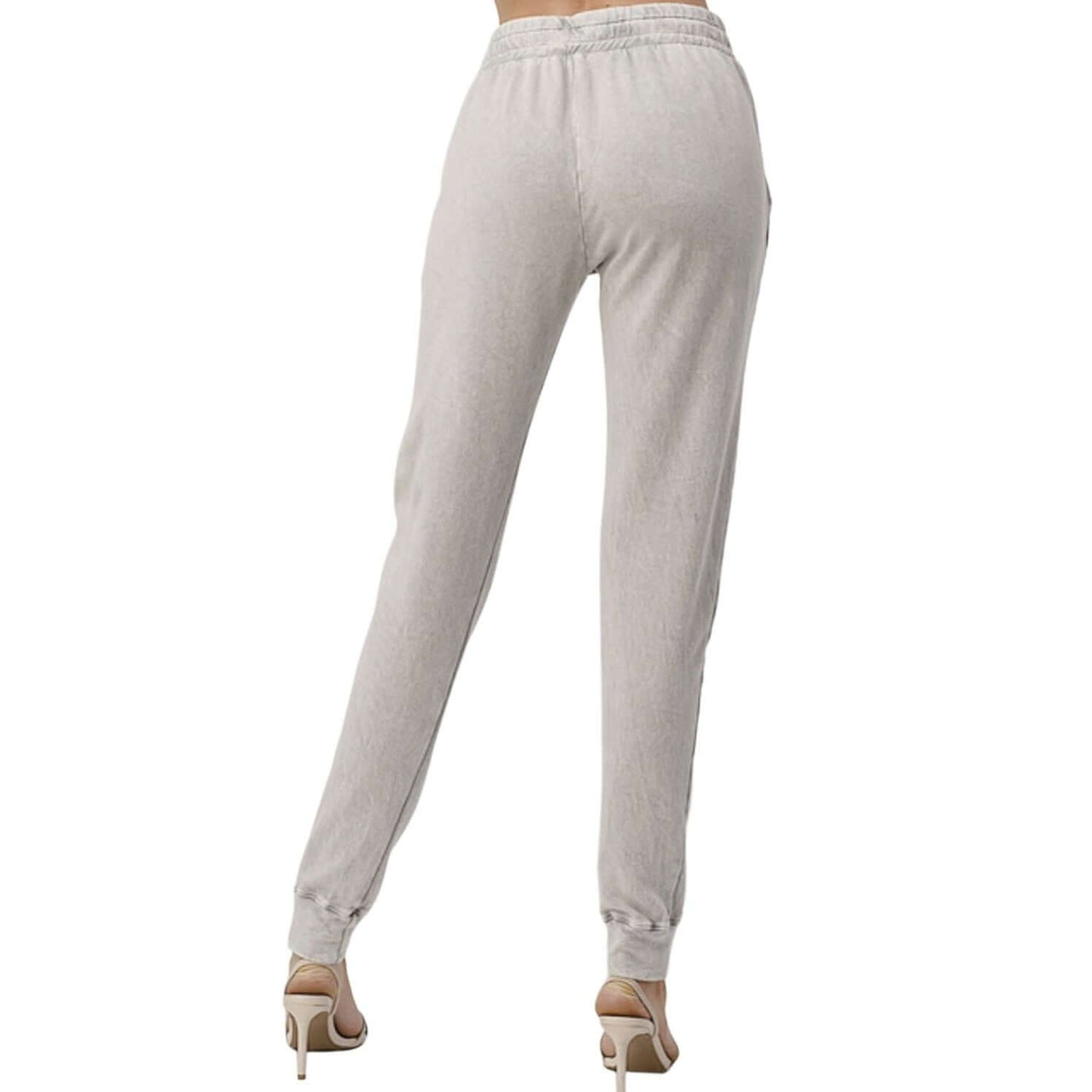 Light Gray M. Rena Style# S4869 Mineral Washed 100% Cotton Pocket Joggers Made with the finest quality fabrics, dyed and handled in small-batch production | Made in USA