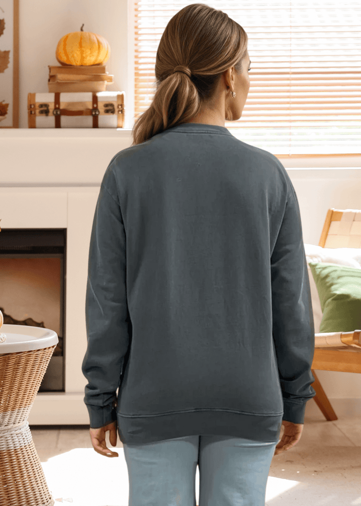 Embrace cozy fall vibes with the Farm Fresh Pumpkin Graphic Sweatshirt in a rich Evergreen shade. Crafted in USA from heavyweight, 100% preshrunk cotton