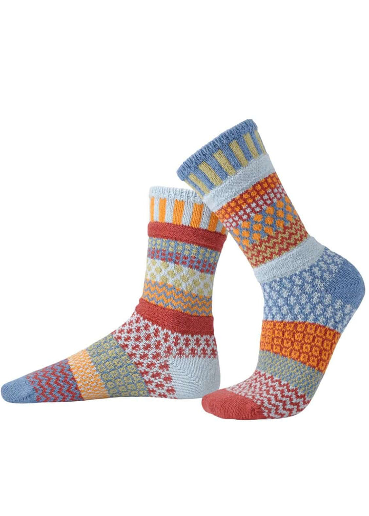 Solmate FIG Knitted Crew Socks | Made in USA | These socks are delightfully mismatched & so very comfortable.  American Made Women's Boutique.