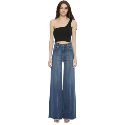 O2 Denim 505 High Waist Flare Jeans | Style PW505 | Women's fashion clothing made in the USA | Classy Cozy Cool American Boutique