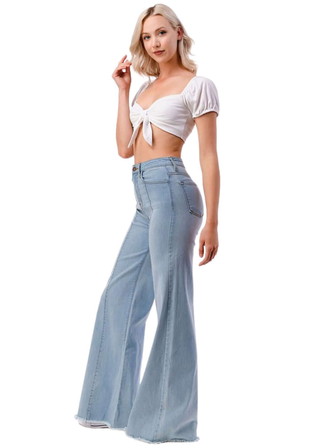 High Waist Flare Leg Denim Jeans | O2 Denim | USA – Classy Cozy