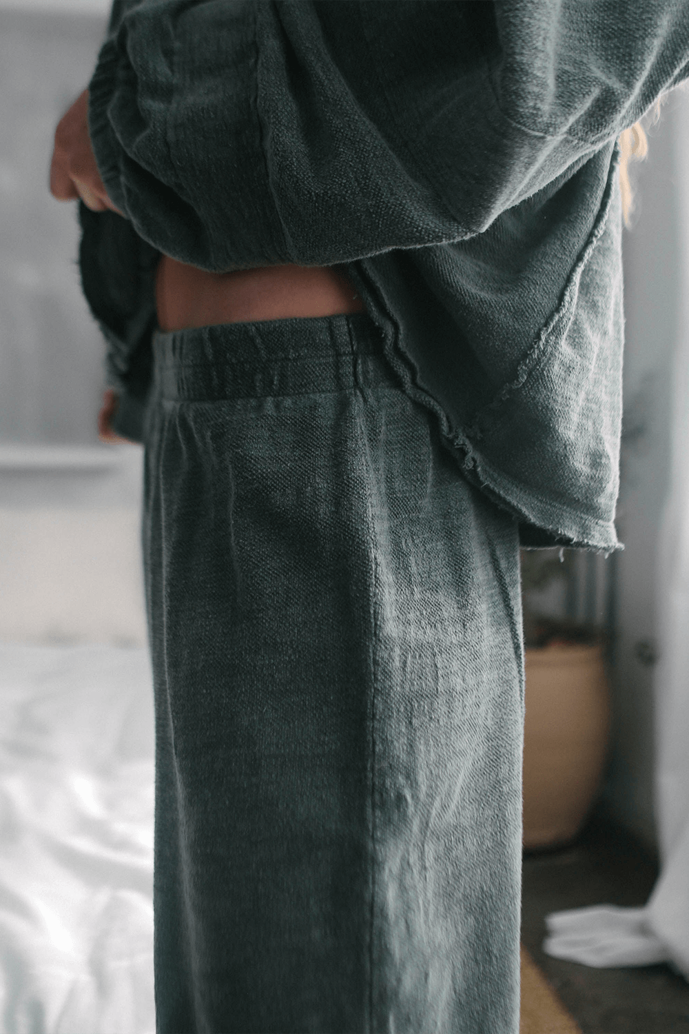 The pants you have been dreaming about. The New Baja Pants is an update on our best seller. Crafted from 100% cotton and featuring a cool relaxed fit, these pants are ultra cozy and flattering on all body types. Sand / Olive / Navy, Made in USA
