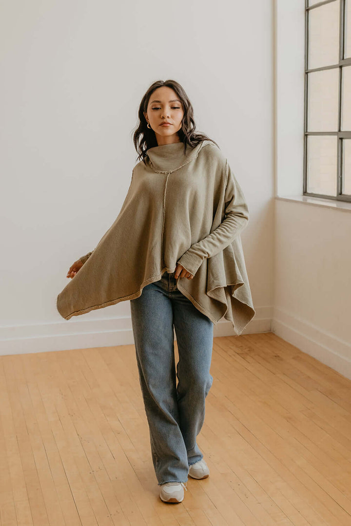 Effortlessly cool. This Free Spirit hoodie is oversized, but flattering. Dress it up with a pair of your favorite jeans or keep it cozy in sweats. + Olive / Black+ Available in S-XL+ Machine wash cold+ Tumble dry on low 100% Organic Cotton Ethically made in Los Angeles, CA
