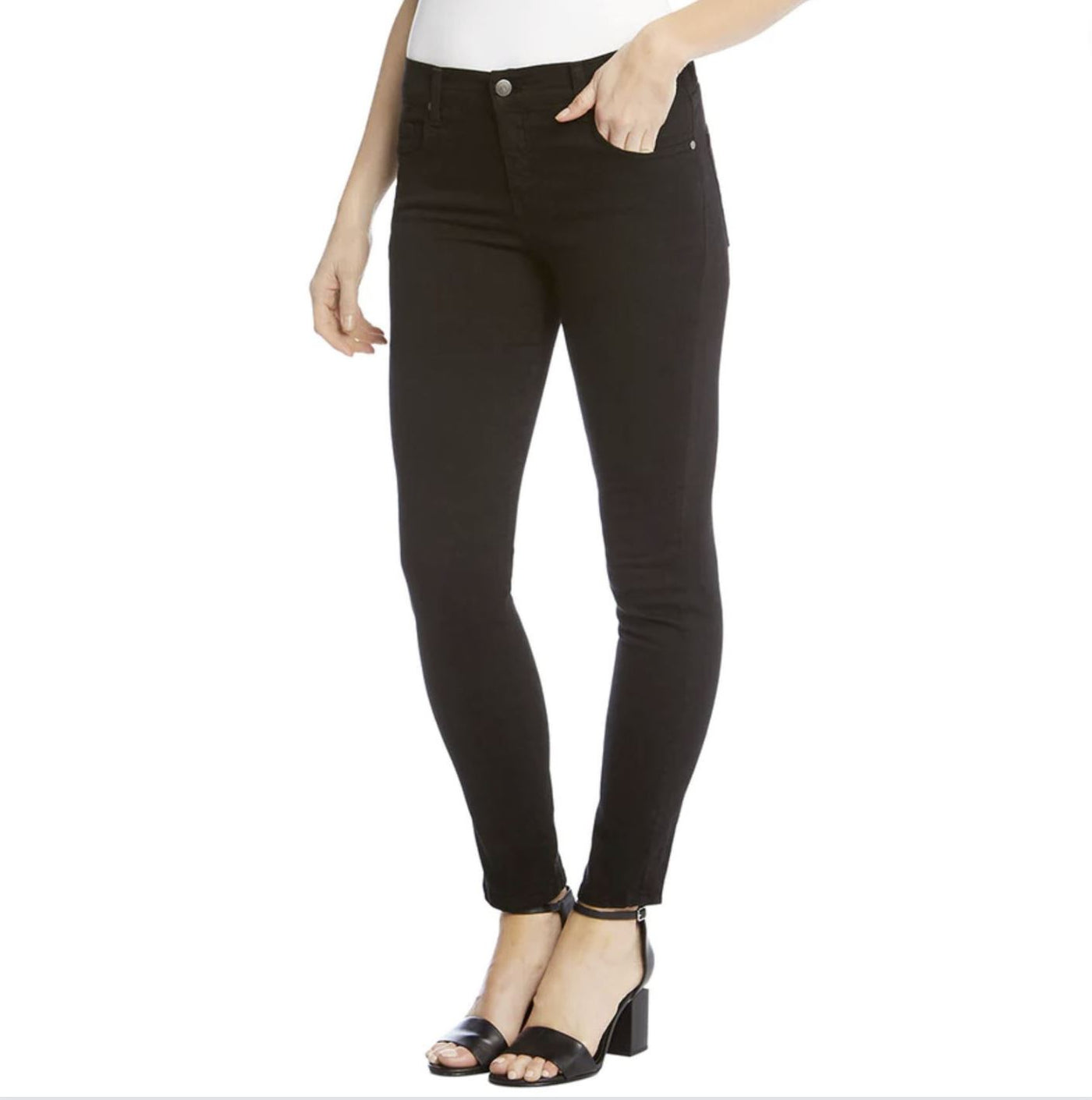 Made in USA, A comfortable classic from Karen Kane, the Zuma Twill Ladies Jean is now even more sleek and slimming with a new cropped cut | Style L82099 | Color: Black
